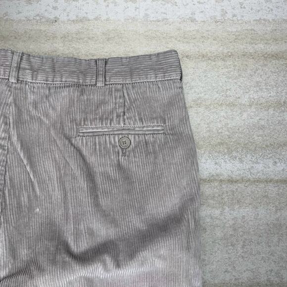 Scandia Woods Corduroy Pants Tan Cotton Baggy Wide Leg Fit Pleated Front - Picture 3 of 4